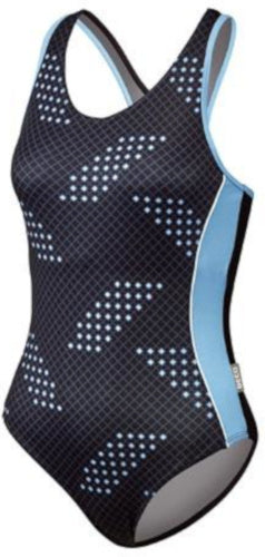 badpak Competition dames polyester blauw/zwart maat 36