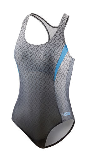 Beco Badpak dames polyester grijs/blauw mt 36