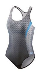 badpak Competition dames polyester grijs/blauw mt 38