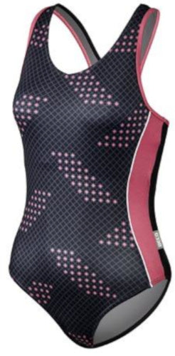 badpak Competition dames polyester rood/zwart maat 34