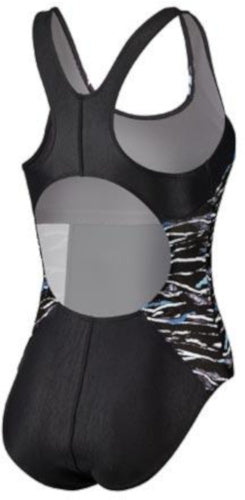 badpak Competition dames polyester zwart/turquoise maat 42