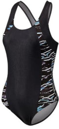 badpak Competition dames polyester zwart/turquoise maat 42