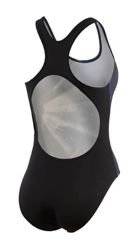badpak Competition dames polyester zwart/wit/blauw mt 44