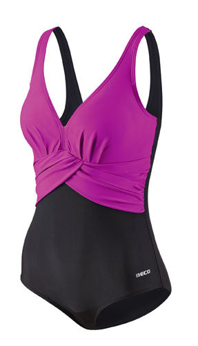 badpak D-cup dames polyamide zwart/roze maat 40
