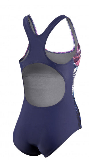 badpak dames polyamide/elastaan navy/roze mt 34