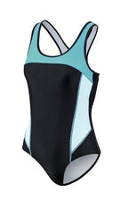 badpak dames polyamide/elastaan zwart/blauw maat 36