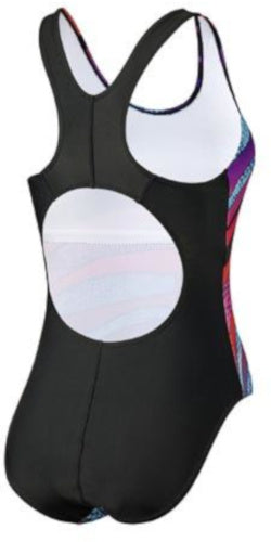 badpak dames polyester/polyamide rood/blauw maat 36