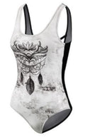 badpak Lady B-cup polyamide/elastaan wit/zwart maat 36