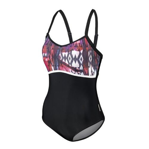 badpak Lady Collection dames polyester zwart/multicolor maat 38