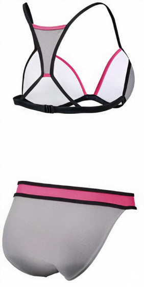bikini B-cup dames polyamide grijs/roze maat 42