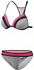 bikini B-cup dames polyamide grijs/roze maat 40
