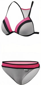 Beco Bikini B-cup dames polyamide grijs/roze maat 34