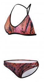 bikini B-cup dames polyester/polyamide roze/zwart maat 36