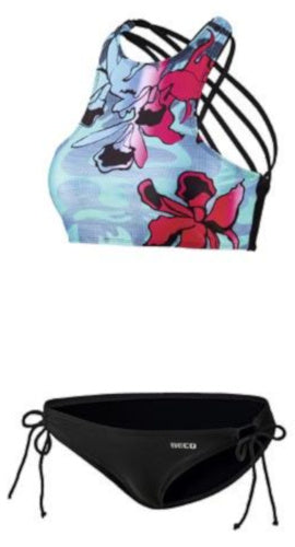 bikini BEactive B-cup dames polyamide zwart/blauw mt 36
