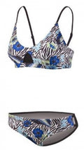 bikini C-cup dames polyamide zwart/blauw/wit maat 42