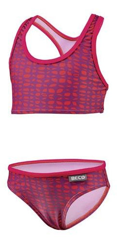bikini meisjes polyamide/elastaan rood/paars maat 86