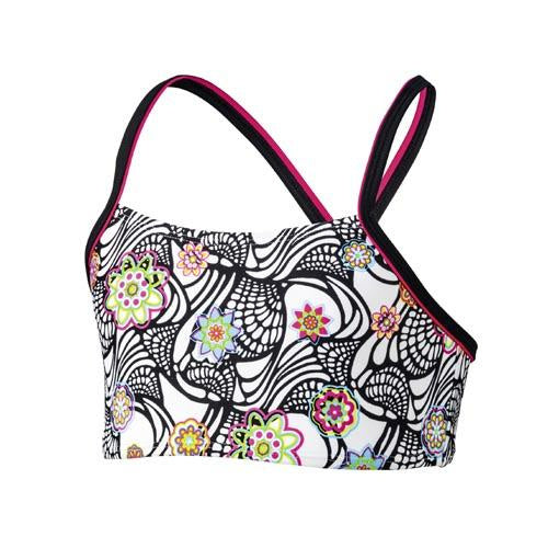 bikinitop Mix It meisjes polyester wit/zwart maat 152