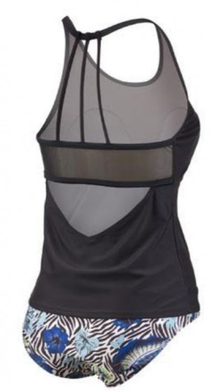 tankini B-cup dames polyamide zwart 2-delig maat 36