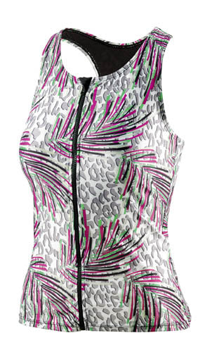 tanktop BEsuit dames C-cup polyamide/elastaan roze/groen mt 44