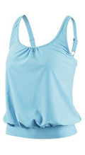 tankini top C-cup dames polyamide/elastaan turquoise maat 38
