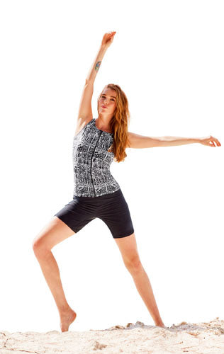 Beco Tanktop BEsuit dames polyamide zwart wit D-cup maat 36