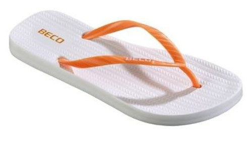 teenslippers dames EVA/PVC wit/oranje maat 38