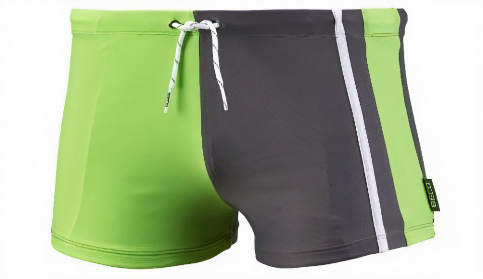 zwemboxer BEactive heren polyamide groen/grijs maat XL