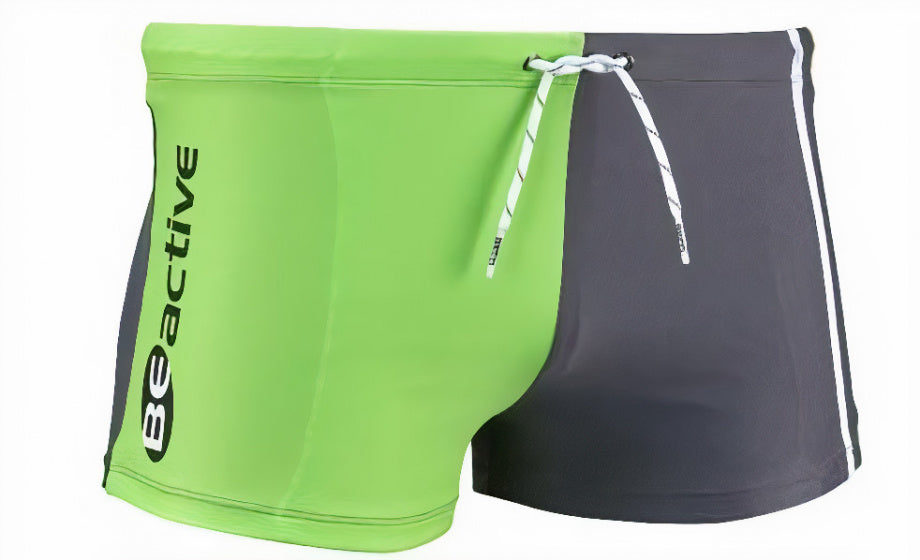 zwemboxer BEactive heren polyamide groen/grijs maat XL