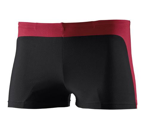 zwemboxer heren polyamide zwart/rood maat S
