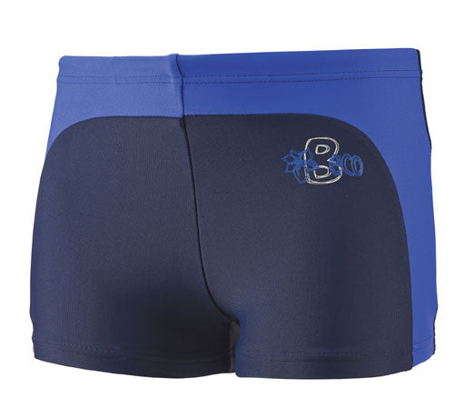 zwemboxer jongens polyamide/elastaan blauw/zwart maat 110