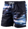 zwemshort heren polyester zwart/wit/blauw maat S