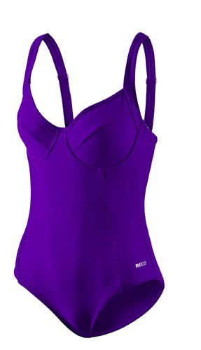 badpak C-cup wire-bra dames polyamide paars maat 42