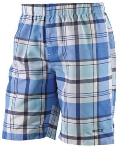 zwemshort heren polyester blauw/wit maat S