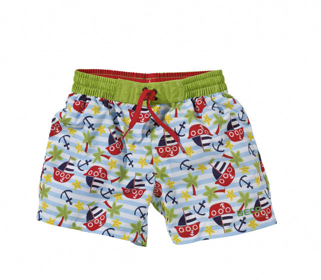 zwemshort piraten jongens polyester groen mt 80/86