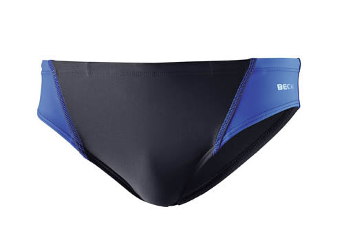 zwemslip heren polyamide elastaan zwart/blauw maat XS