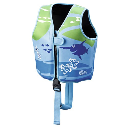 Beco-sealife® - zwemvest drijfvest kind - blauw groen - s: 15-18 kg