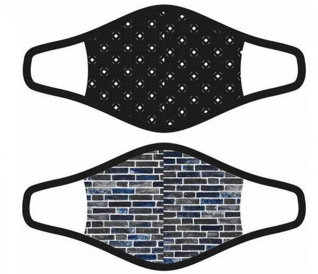 mondkapjes heren katoen/polyester zwart maat M 2 stuks