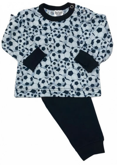 pyjama Soccer jongens zwart/wit maat 50/56