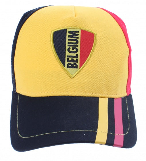 supporterscap Belgium WK 56 cm katoen zwart/geel/rood
