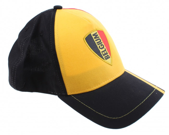 supporterscap Belgium WK 56 cm katoen zwart/geel/rood