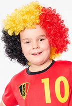België Tricolore Belgium WK supporterspruik zwart geel rood
