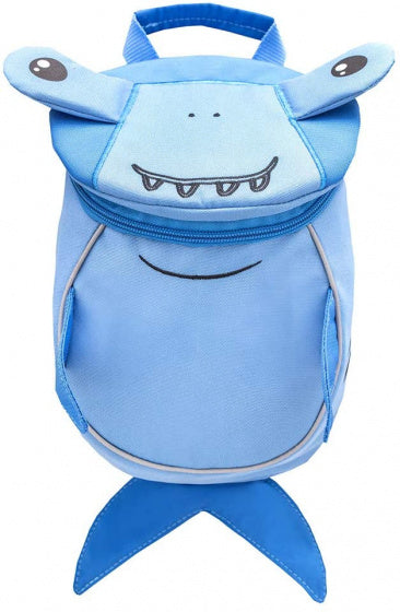 rugzak haai junior 25 x 18 cm polyester 4 liter blauw