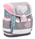 rugzak hartjes junior 19 liter polyester grijs/roze