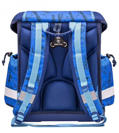 rugzakset Racer 2 junior 19 liter polyester blauw 4-delig