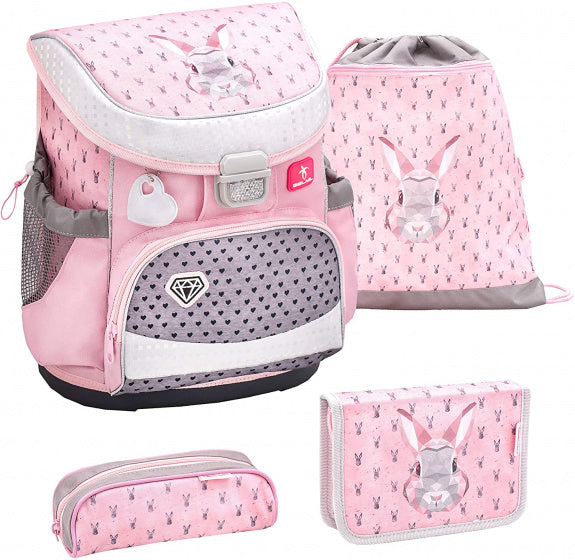 schoolspullenset konijn 17 liter polyester roze
