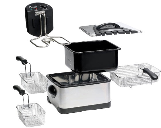 friteuse Family 4,5 liter 2000W zilver/zwart 4-delig