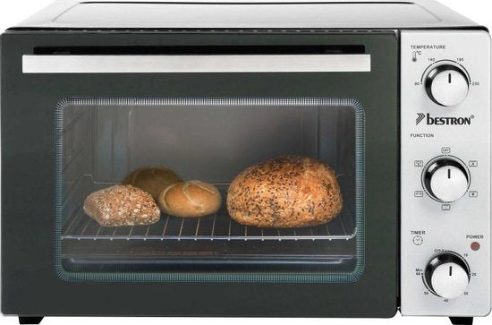 mini-grill/-bakoven 31 liter 1500W RVS zwart 5-delig