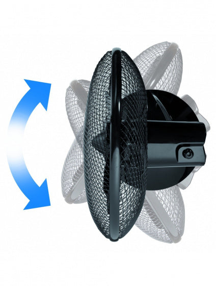 staande ventilator 115-135 cm 55W staal zwart