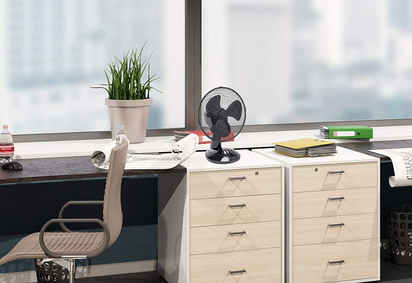 tafelventilator 27 cm 2 standen 75° rotatie 30W zwart