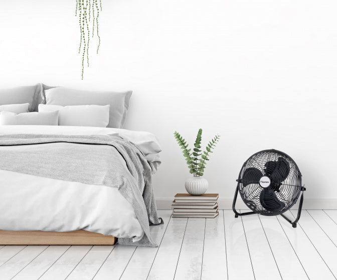 vloerventilator Retro 35 cm 3 standen 55W zwart